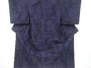 未使用品　変わり壷垂れに花模様織り出し本場結城紬80亀甲着物(石下)